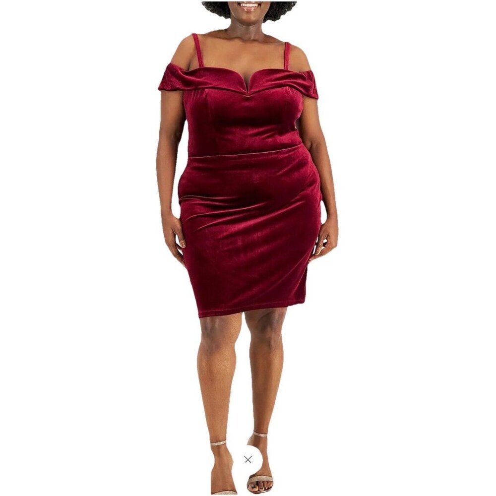 B. Darlin Womens Velvet Mini Party Bodycon Dress NWT Size 22W